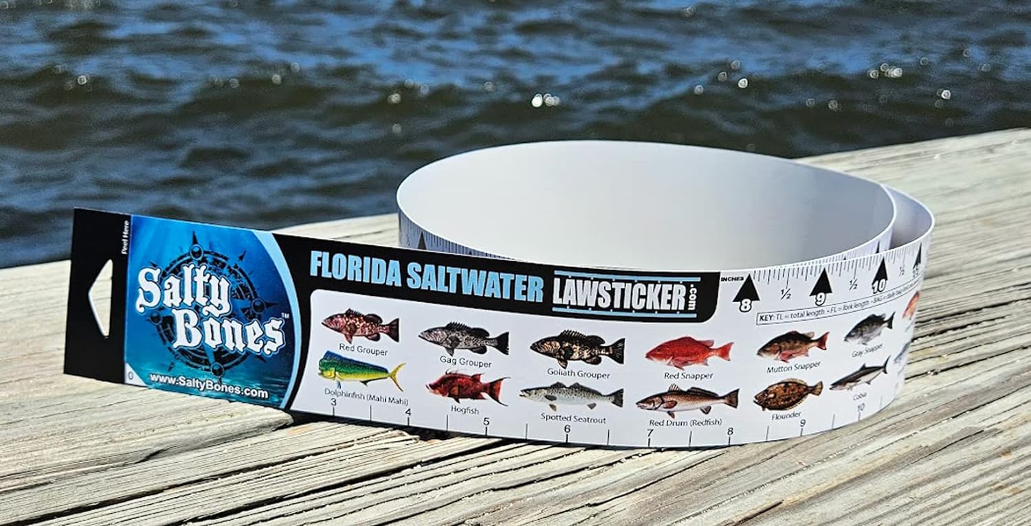 Salty Bones Texas Saltwater Lawstick - 36 Folding Fishing Ruler - Includes  Bonus Tumbler Decal - Made in The USA - Newest Version