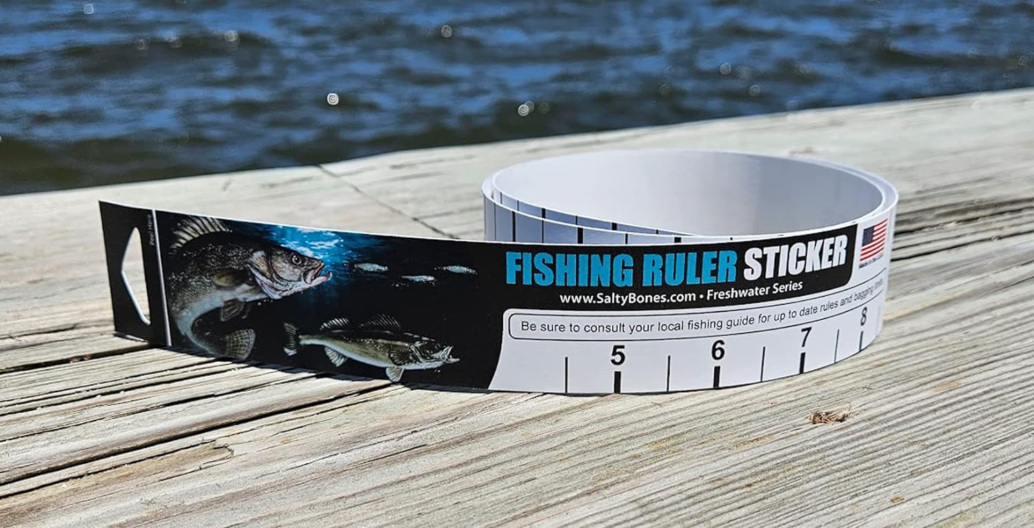 Fishing Rod Ruler Sticker (2 Pack, 36) - Transparent - USA Made