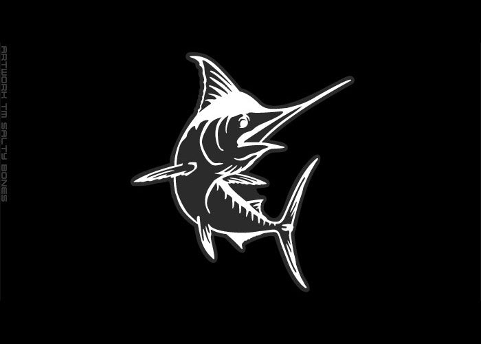 Marlin Plotted Style Mega Decal – Salty Bones