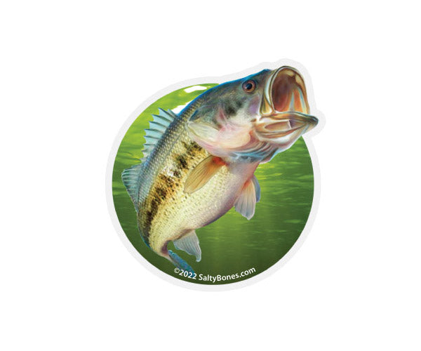 Largemouth Bass Decal, Fishing Decal, Clear cast Removable Vinyl, 3.5x3.5  see description, for use with epoxy tumblers VF136 D49
