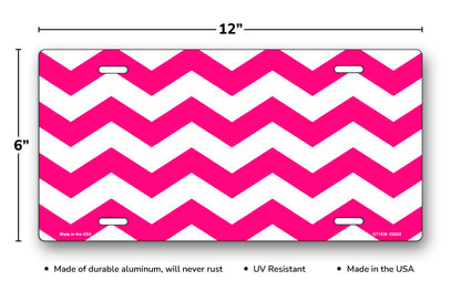 Pink Chevron License Plate