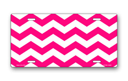 Pink Chevron License Plate