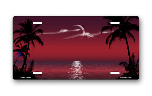 Maroon Palms Beach Scenic License Plate