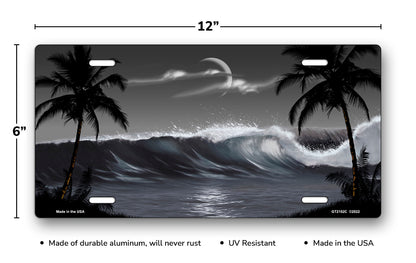 Gray Wave Palms Scenic License Plate