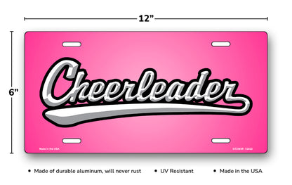 Cheerleader on Pink License Plate