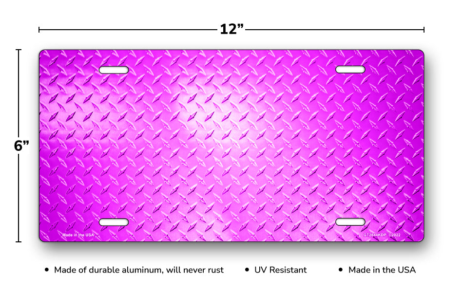 Purple Simulated Diamond Plate License Plate