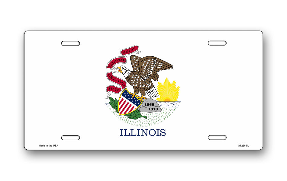 Illinois State Flag License Plate