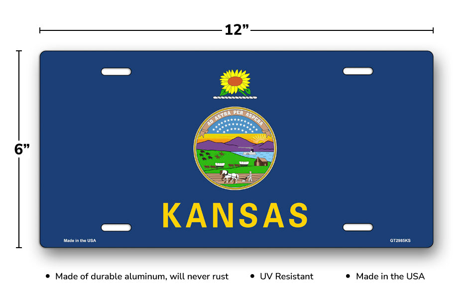 Kansas State Flag License Plate