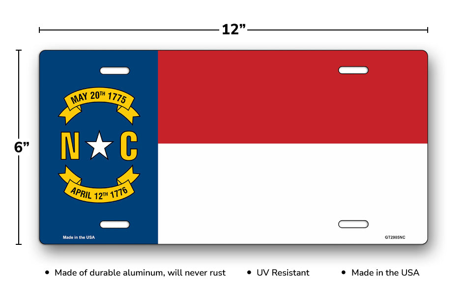 North Carolina State Flag License Plate