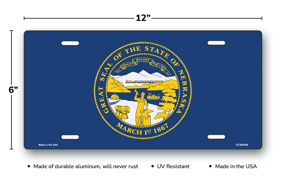 Nebraska State Flag License Plate