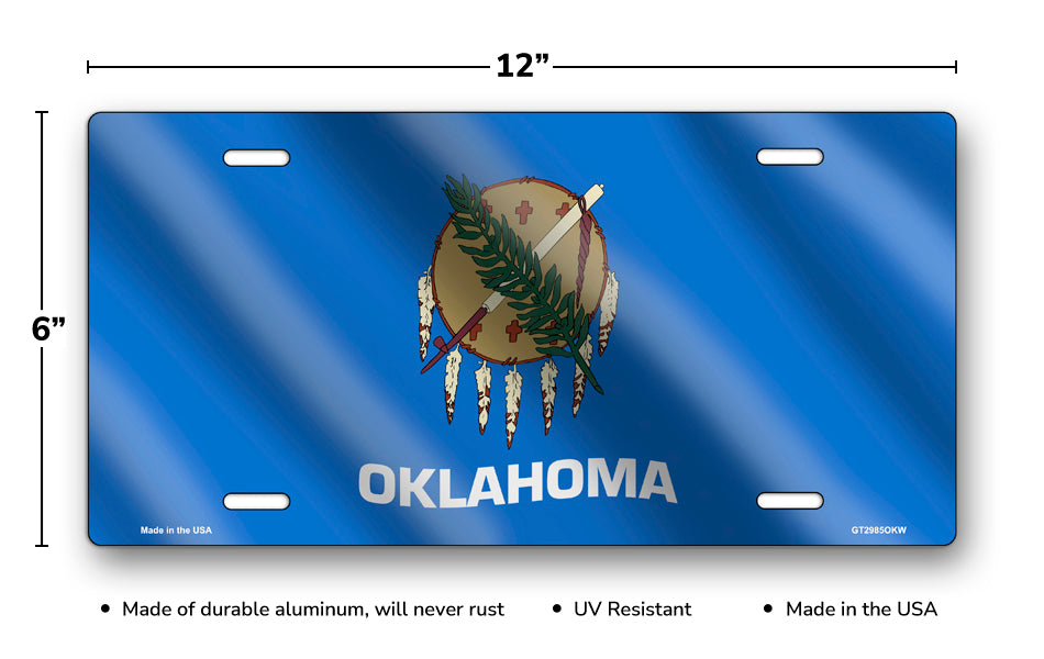 Wavy Oklahoma State Flag License Plate