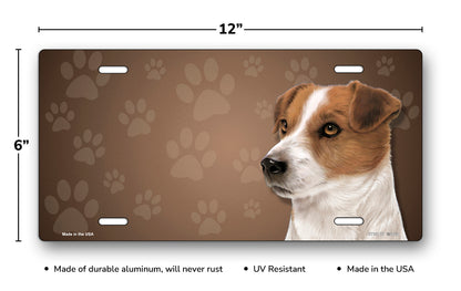 Jack Russell Terrier on Paw Prints License Plate