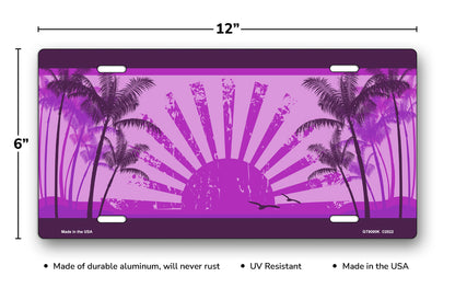 Purple Sunrise Scenic License Plate