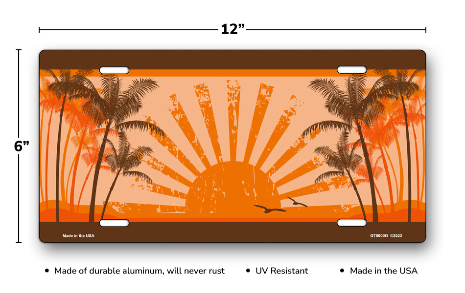 Orange Sunrise Scenic License Plate