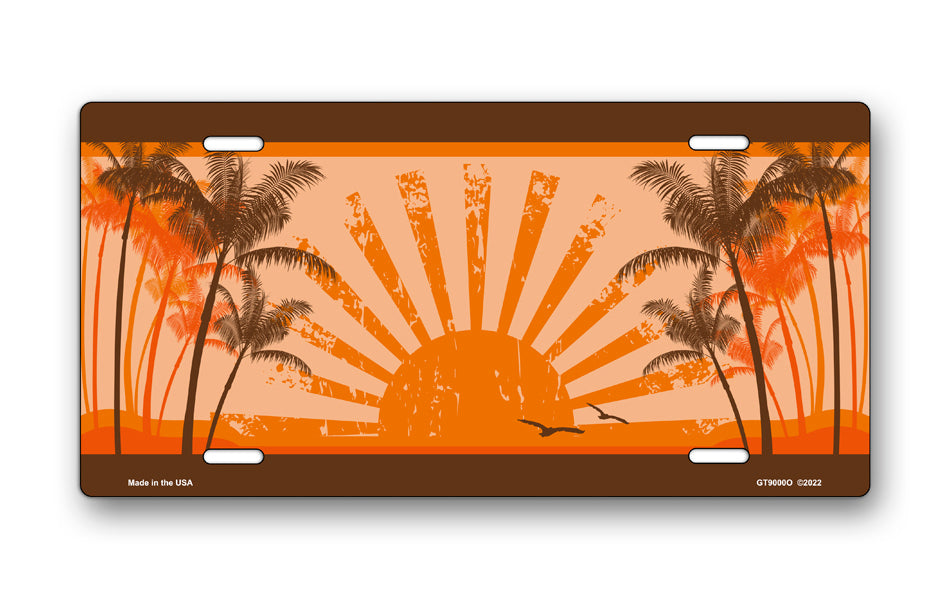 Orange Sunrise Scenic License Plate