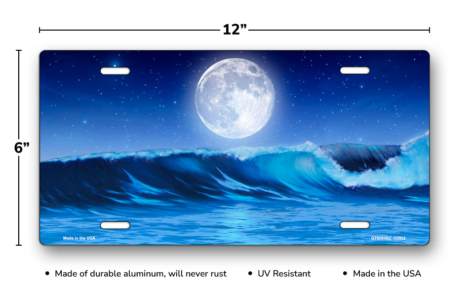 Moon Wave Scenic License Plate