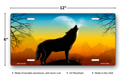 Howling Wolf on Full Color License Plate