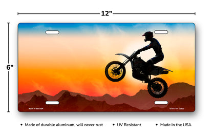 Sunset Dirtbike License Plate