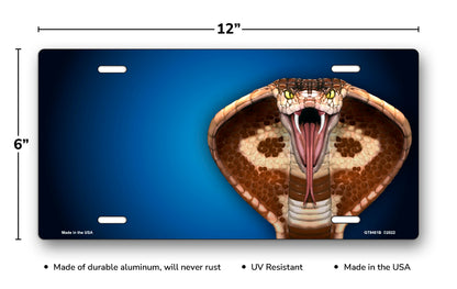 Cobra on Blue Offset License Plate