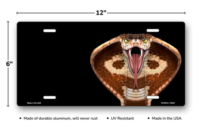 Cobra on Black Offset License Plate